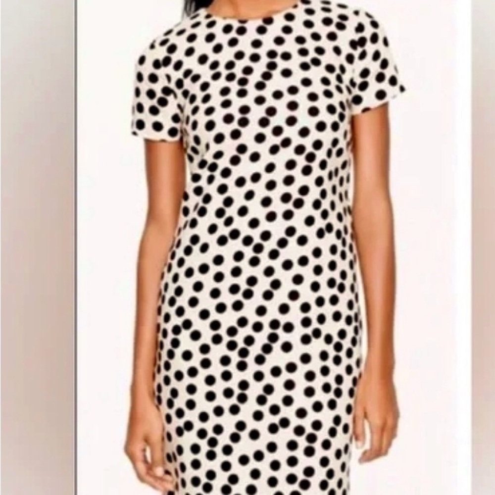 J. Crew Cream Scattered Polka Dot
Shift Dress Size 2 With Pockets 100% Cotton